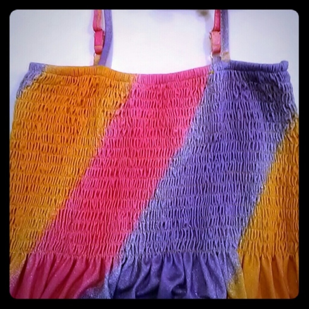 Stripe Dress Adjustable With Spaghetti Strap. - Picture 2 of 3